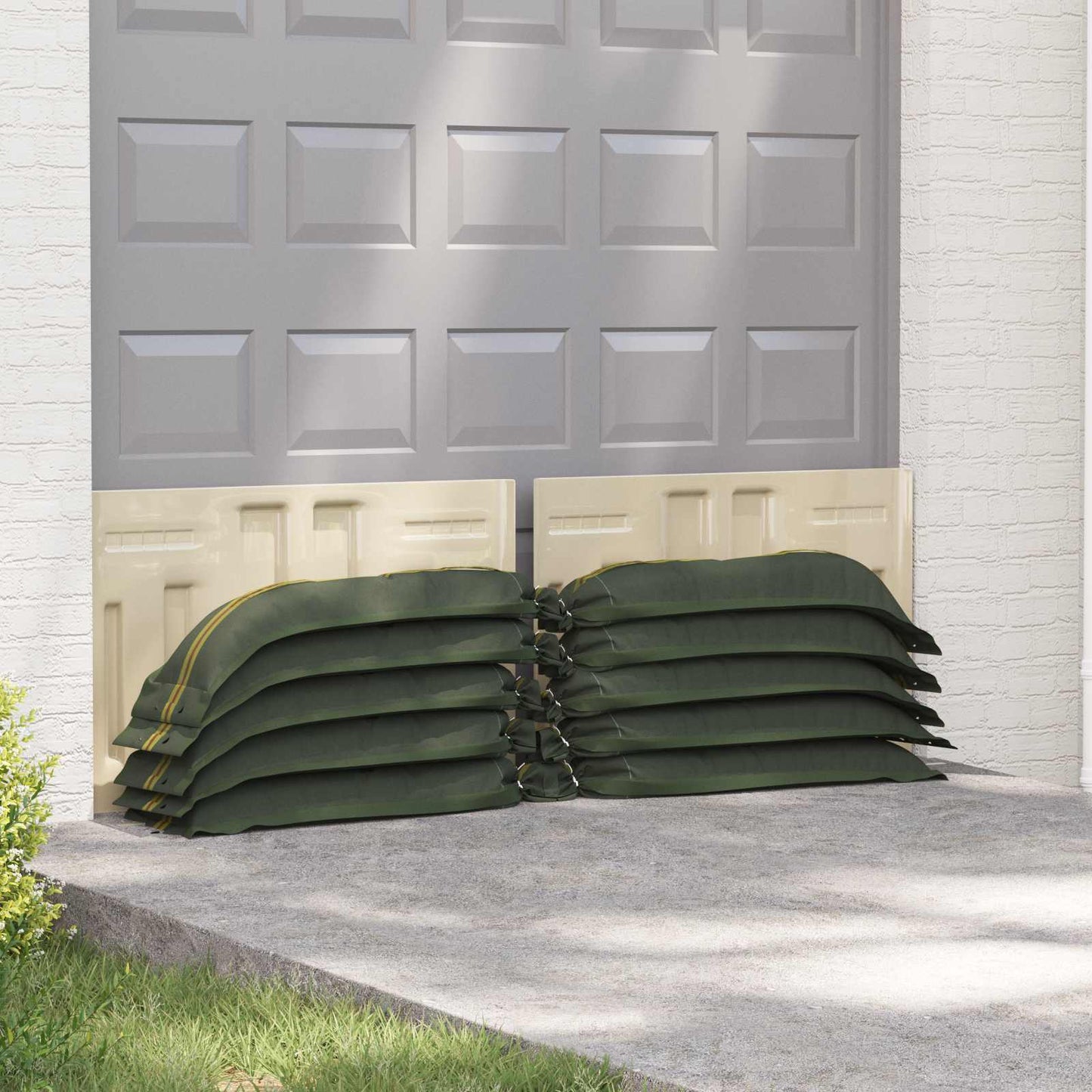 VidaXL Sandsäcke 10 Stück grün 120 x 27 cm HDPE