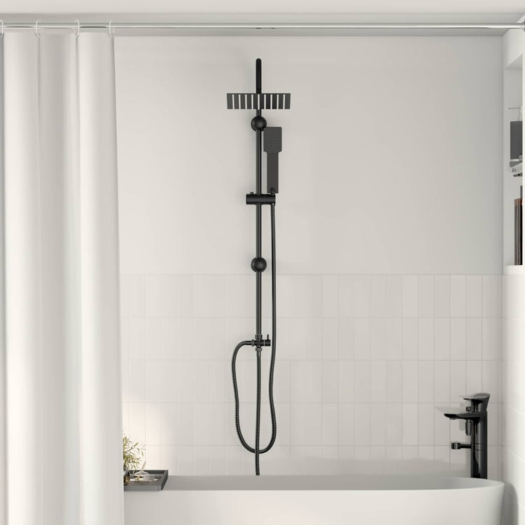 Vidaxx Duschset schwarz 47 x 20 x 95 cm Edelstahl