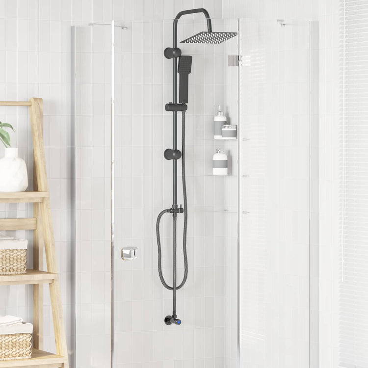 Vidaxx Duschset schwarz 47 x 20 x 95 cm Edelstahl