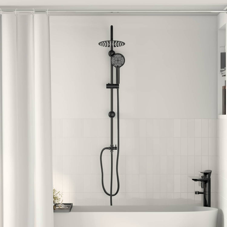 Vidaxx Duschset schwarz 47 x 20 x 95 cm Edelstahl