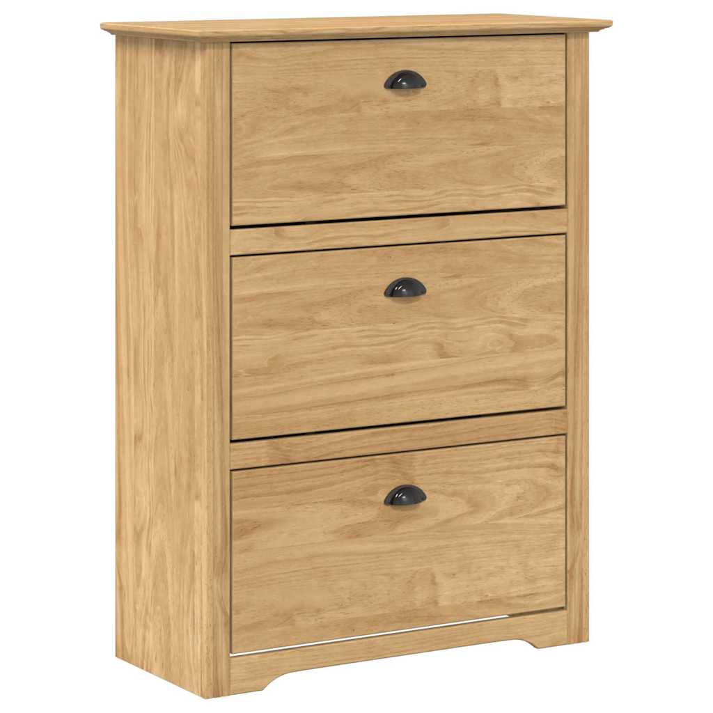 Vidaxl Schuhregal Bodo honigbraun 80 x 35 x 118 cm aus Holz gefertigt