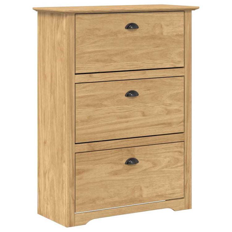 Vidaxl Schuhregal Bodo honigbraun 80 x 35 x 118 cm aus Holz gefertigt