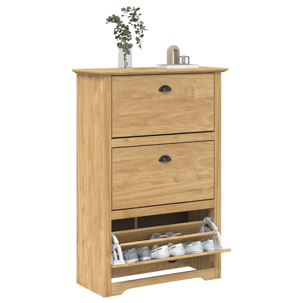 Vidaxl Schuhregal Bodo honigbraun 80 x 35 x 118 cm aus Holz gefertigt
