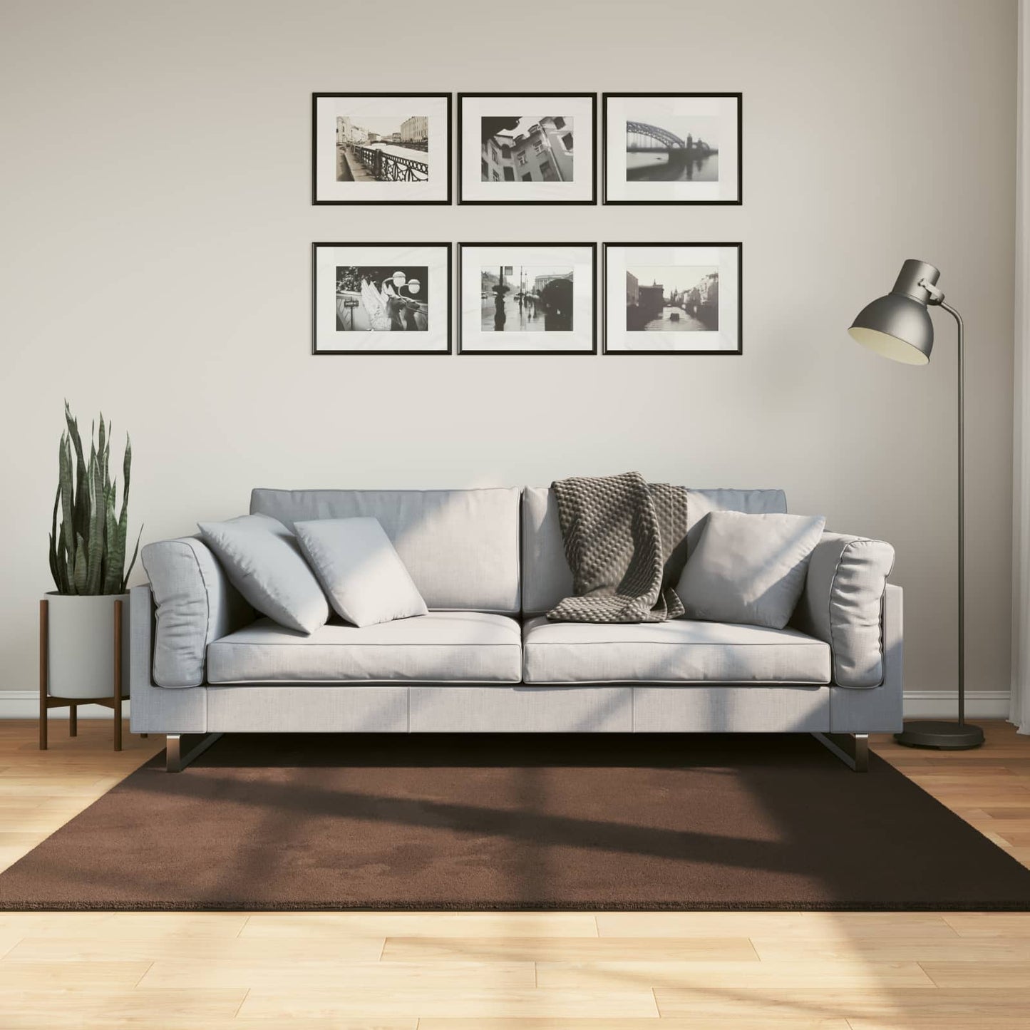 Vidaxx Teppiche quadratisch Huarte braun 160 x 160 cm Polyester