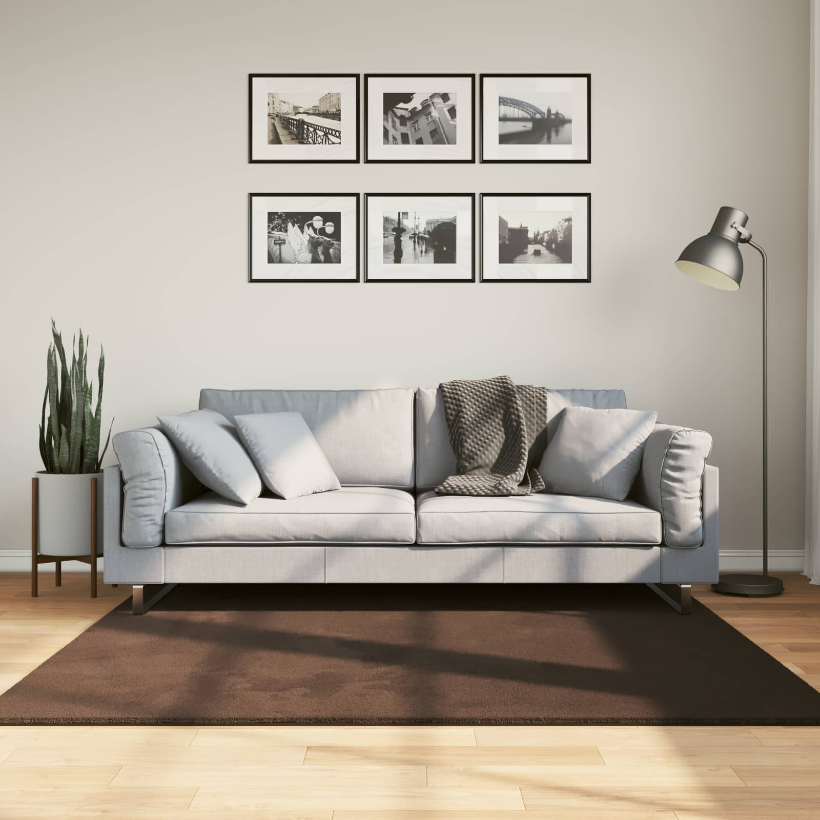 Vidaxx Teppiche quadratisch Huarte braun 160 x 160 cm Polyester
