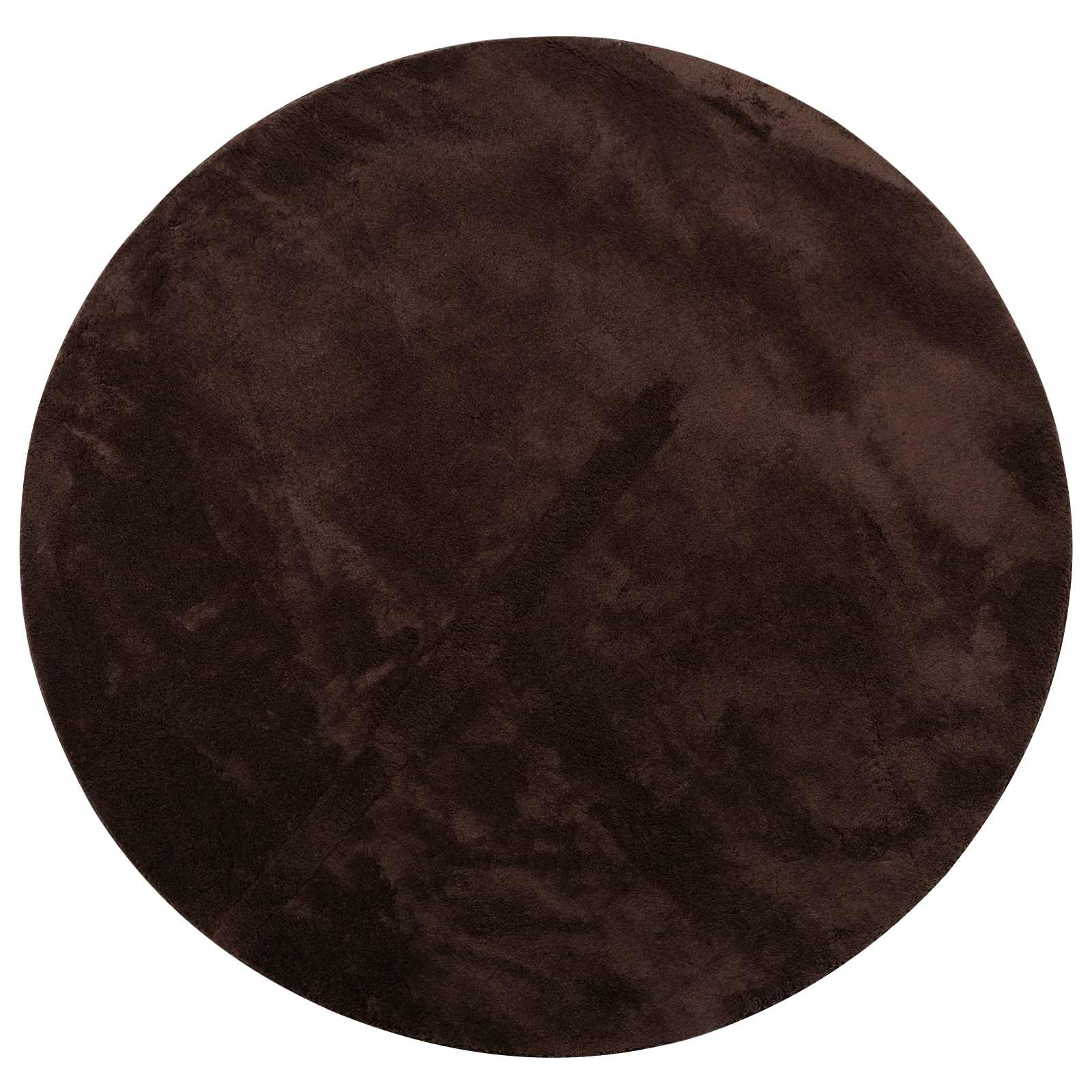VidaXL Teppiche rund Huarte braun ø 120 cm Polyester