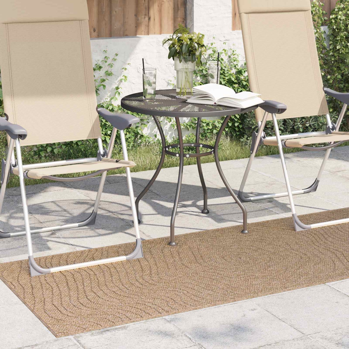 Vidaxx Teppiche Moiré Huarte Natur 150 x 80 cm Polyester