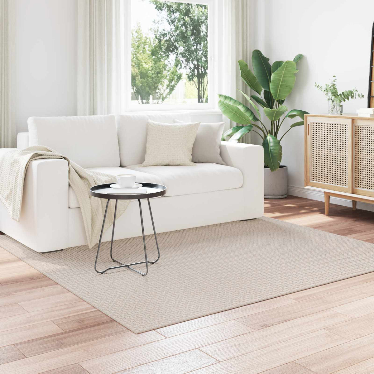 Vidaxx Teppiche quadratisch Huarte Creme 120 x 120 cm Polyester