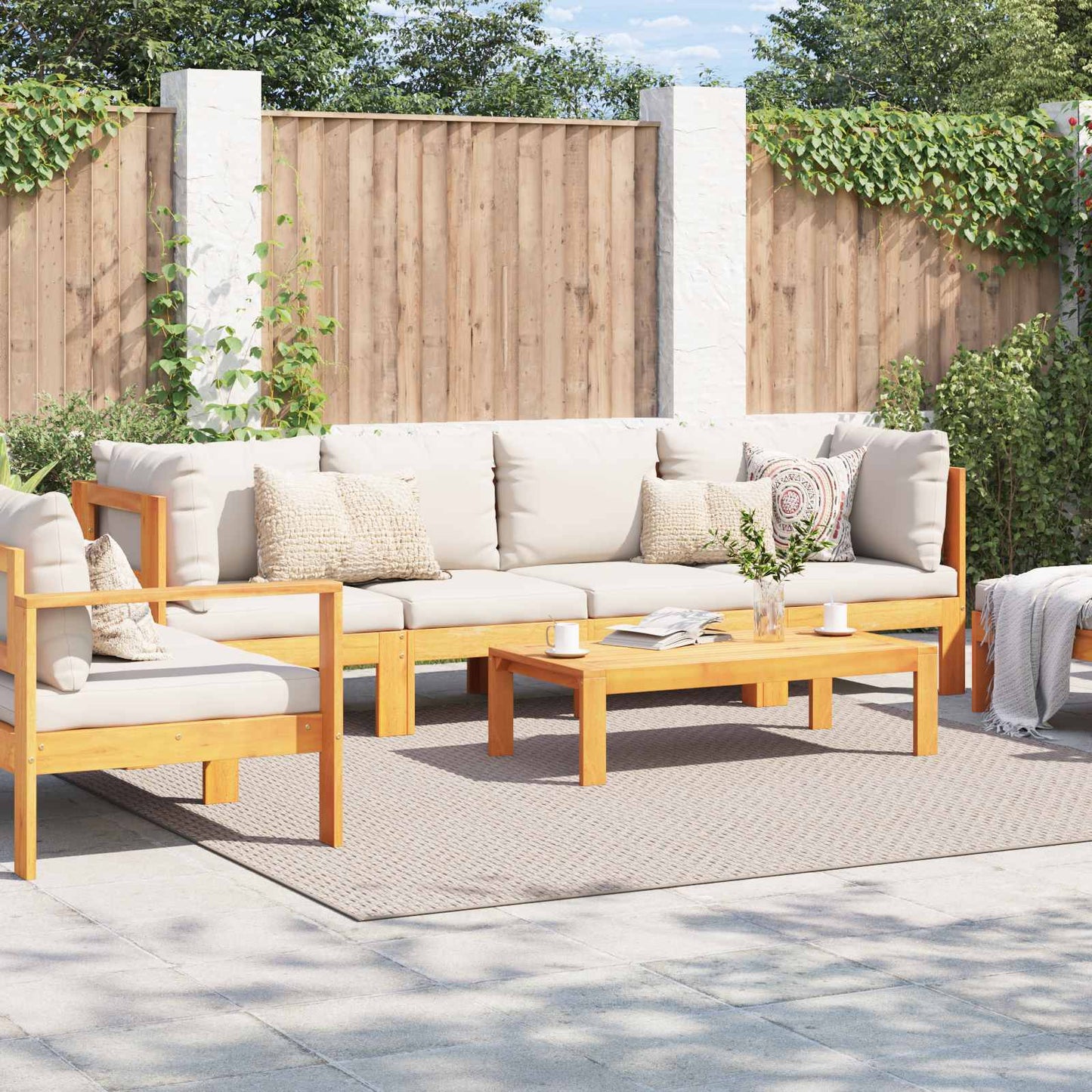 Vidaxx Teppiche quadratisch Huarte Creme 240 x 240 cm Polyester