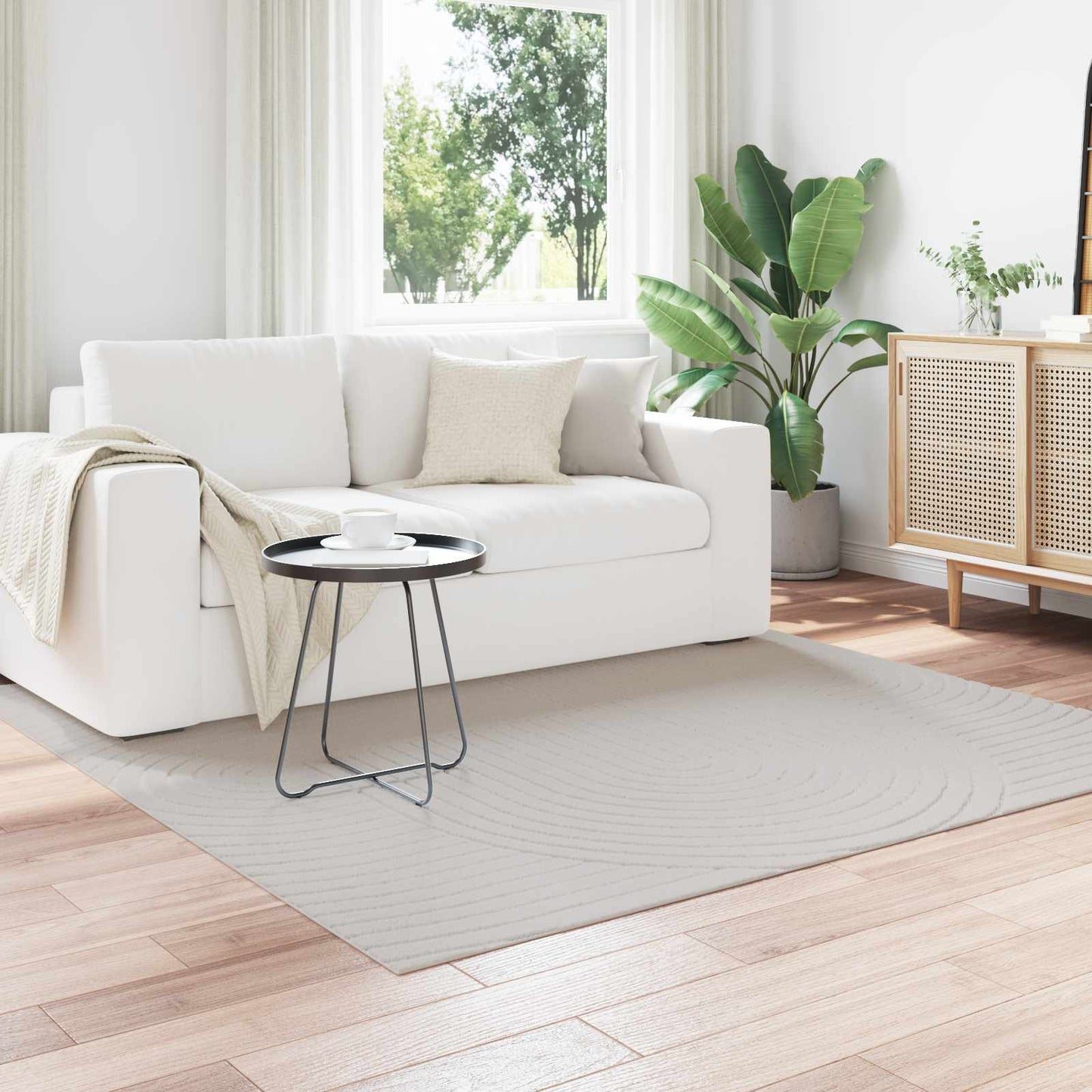 Vidaxx Teppiche quadratisch Huarte Creme 120 x 120 cm Polyester