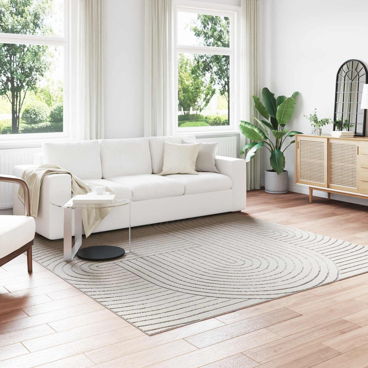 Vidaxx Teppiche quadratisch Huarte Creme 240 x 240 cm Polyester