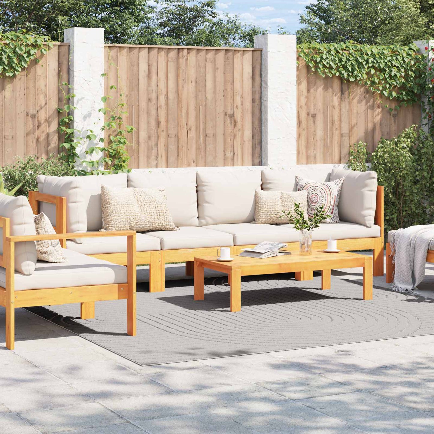 Vidaxx Teppiche quadratisch Huarte Creme 240 x 240 cm Polyester
