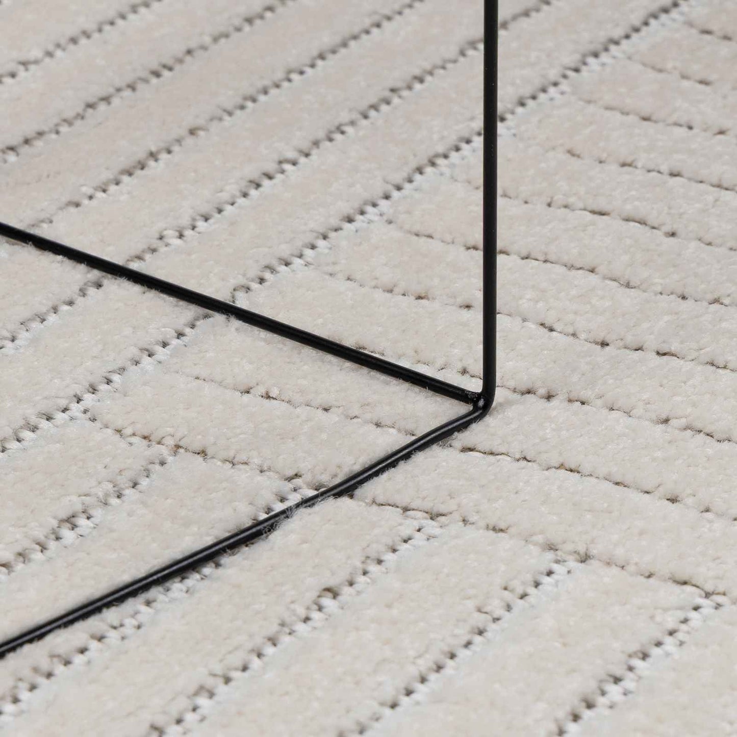 VidaXL Teppiche rund Huarte Creme ø 120 cm Polyester