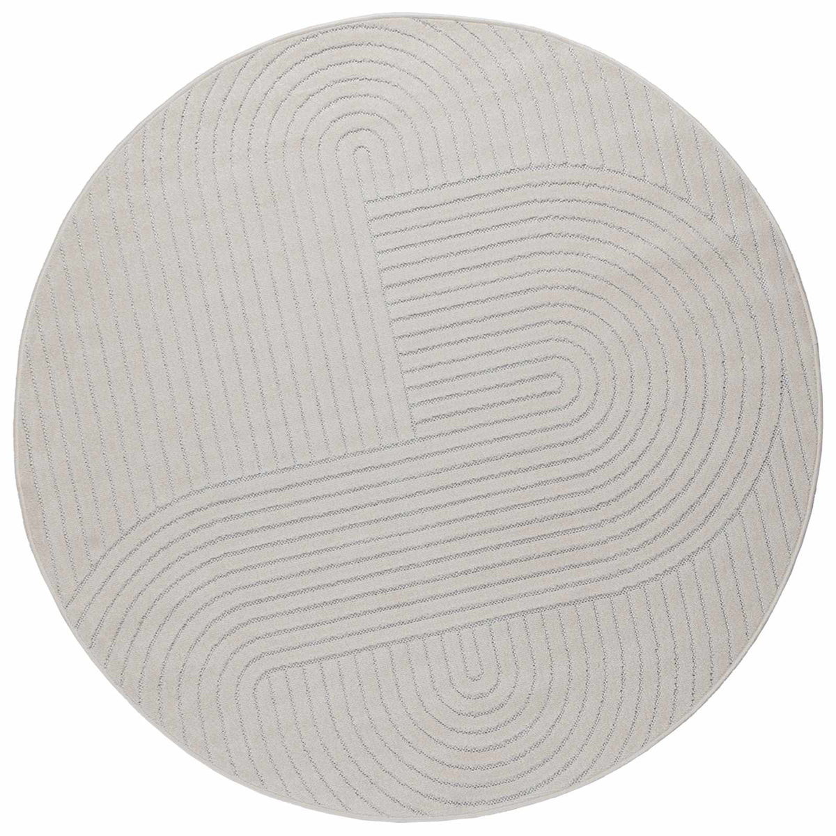 VidaXL Teppiche rund Huarte Creme ø 120 cm Polyester