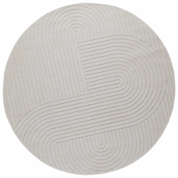 VidaXL Teppiche rund Huarte Creme ø 120 cm Polyester