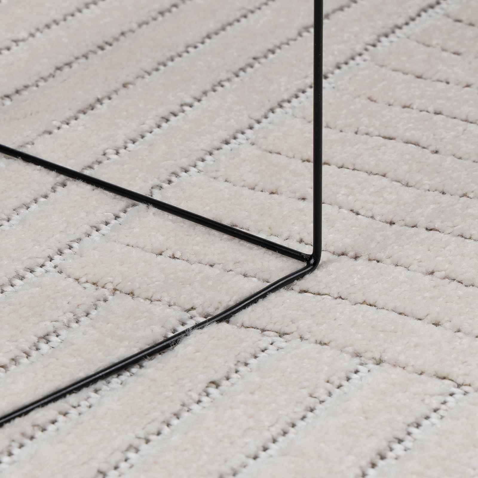 VidaXL Teppiche rund Huarte Creme ø 200 cm Polyester