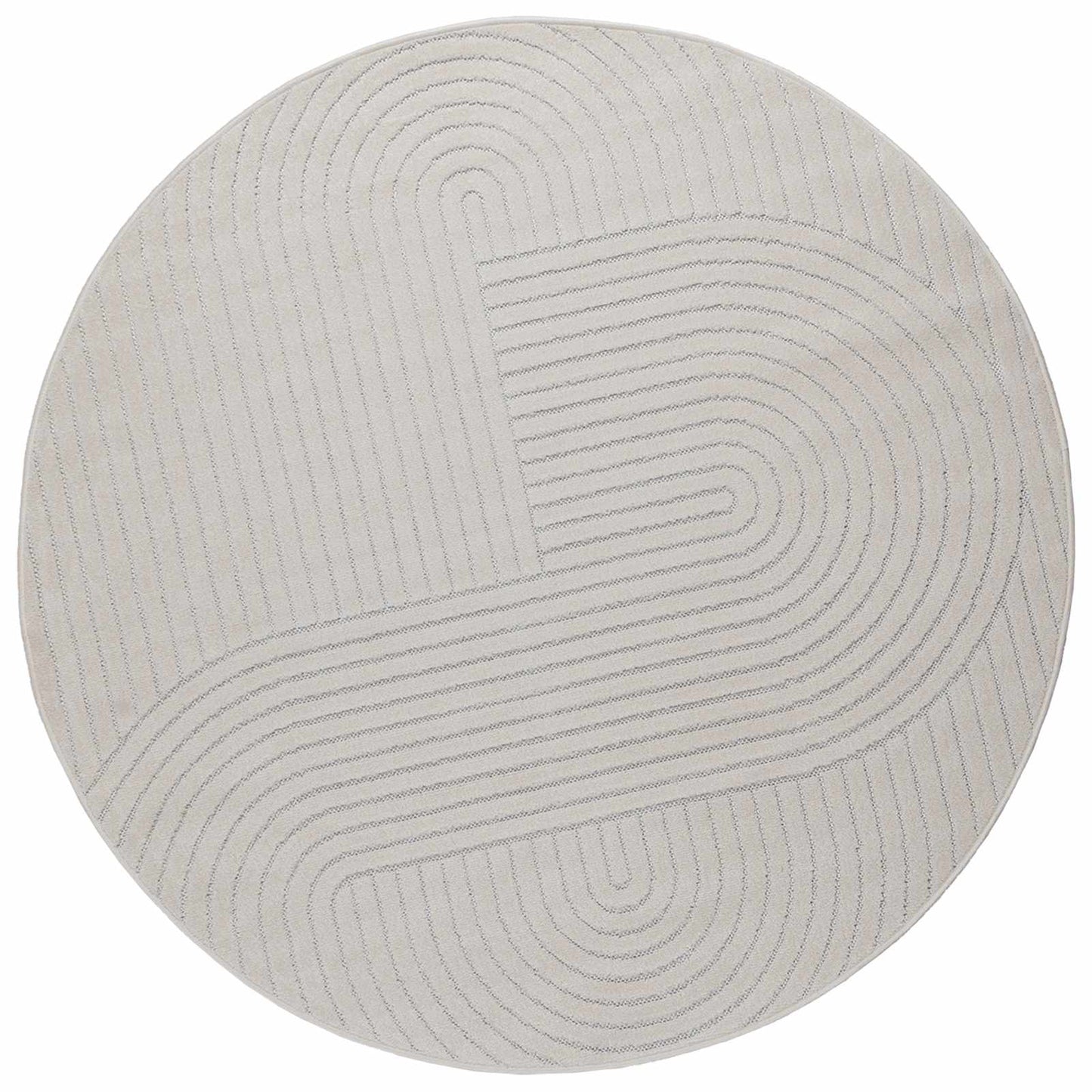 VidaXL Teppiche rund Huarte Creme ø 200 cm Polyester