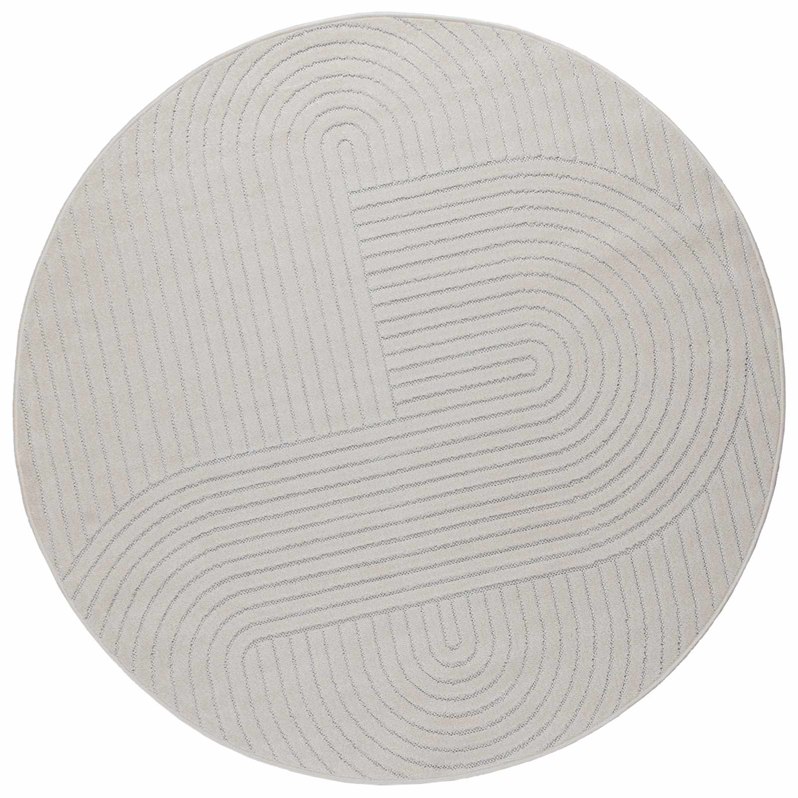 VidaXL Teppiche rund Huarte Creme ø 200 cm Polyester