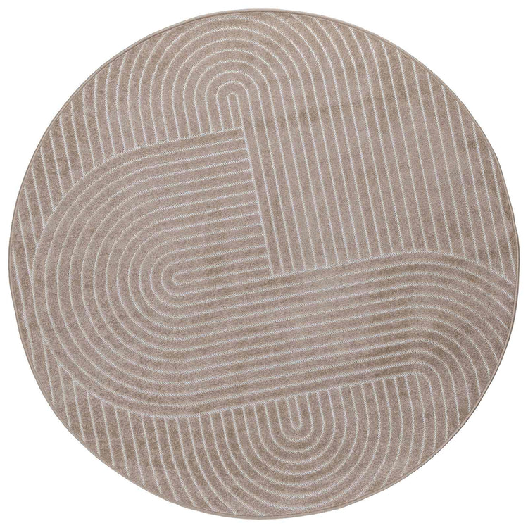 VidaXL Teppiche rund Huarte Beige ø 120 cm Polyester