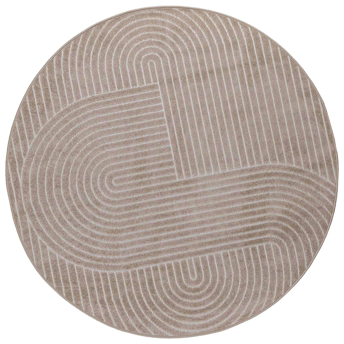 VidaXL Teppiche rund Huarte beige ø 160 cm Polyester