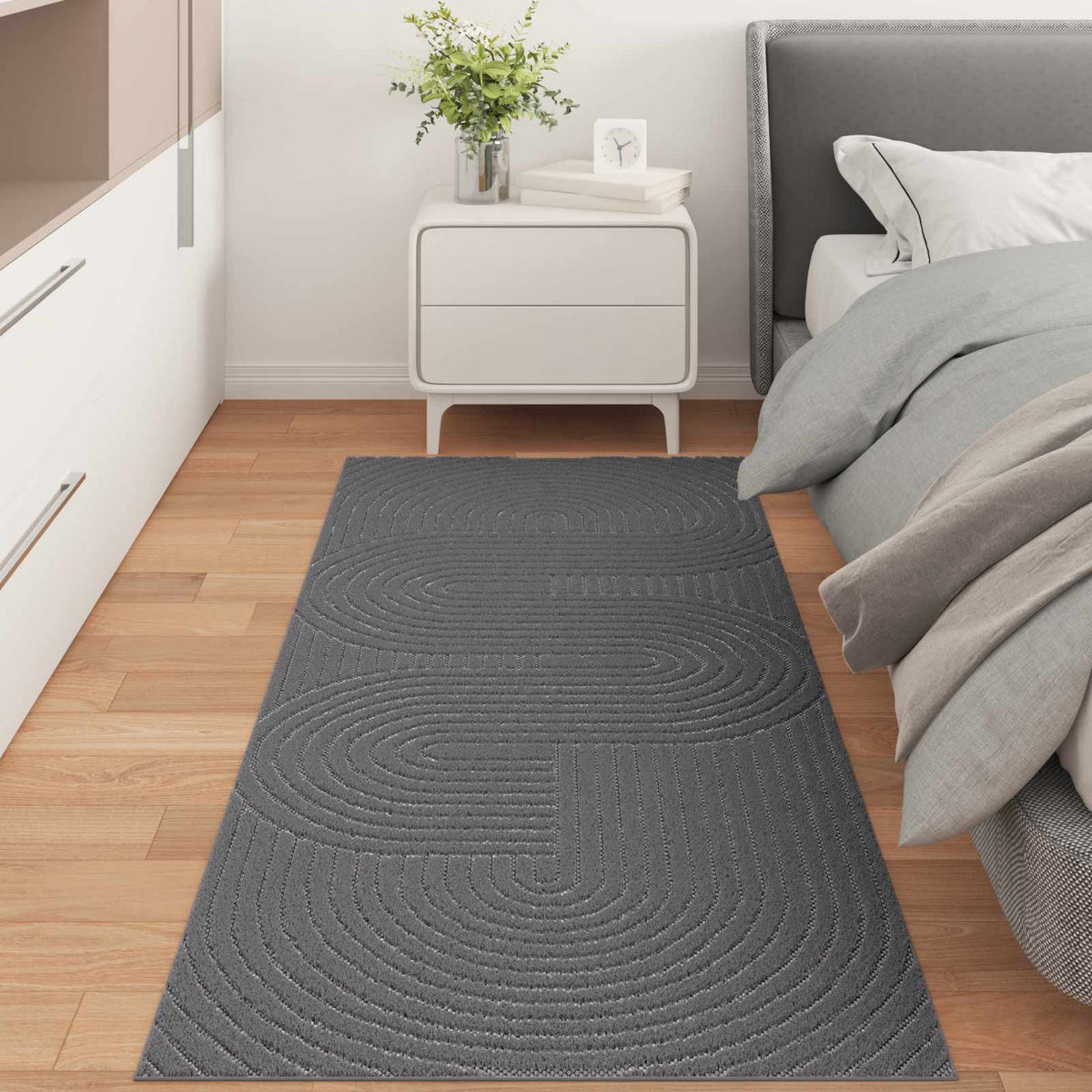 VidaXL Teppiche rechteckig Huarte Anthrazit 200 x 80 cm Polyester