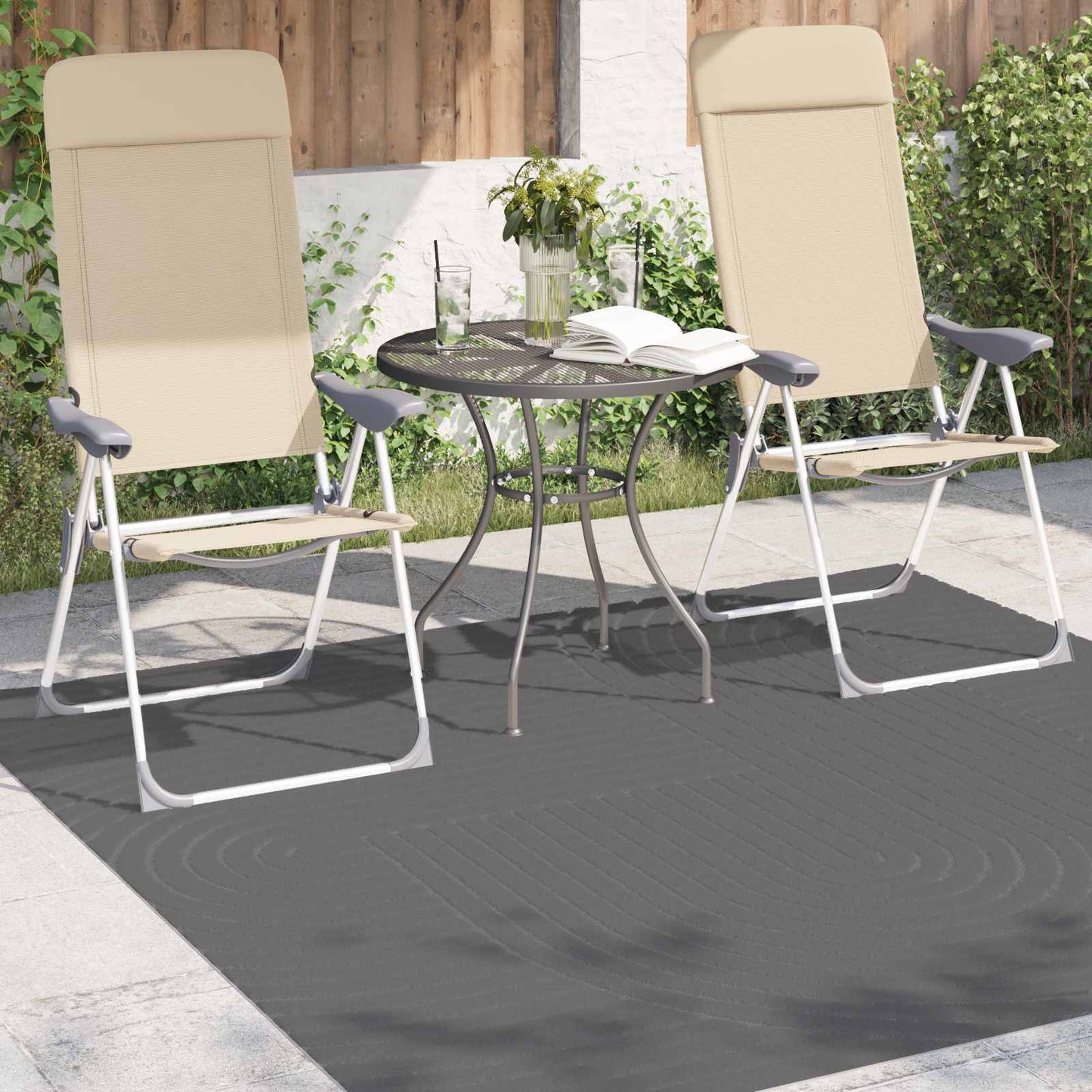 Vidaxx Teppiche quadratisch Huarte Anthrazit 120 x 120 cm Polyester