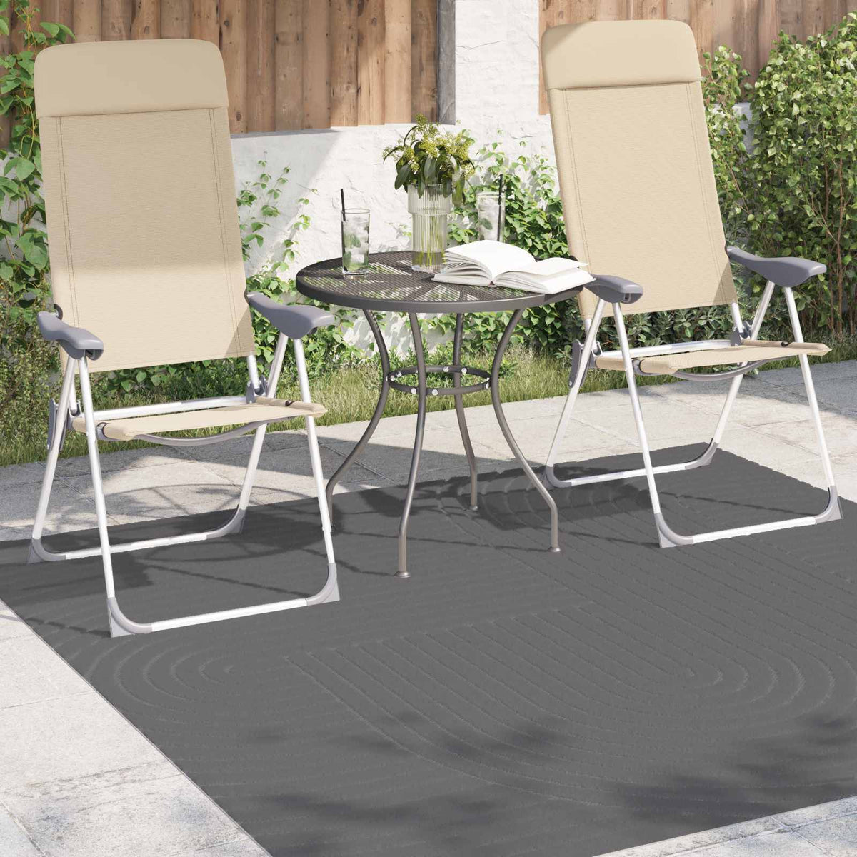 Vidaxx Teppiche quadratisch Huarte Anthrazit 200 x 200 cm Polyester