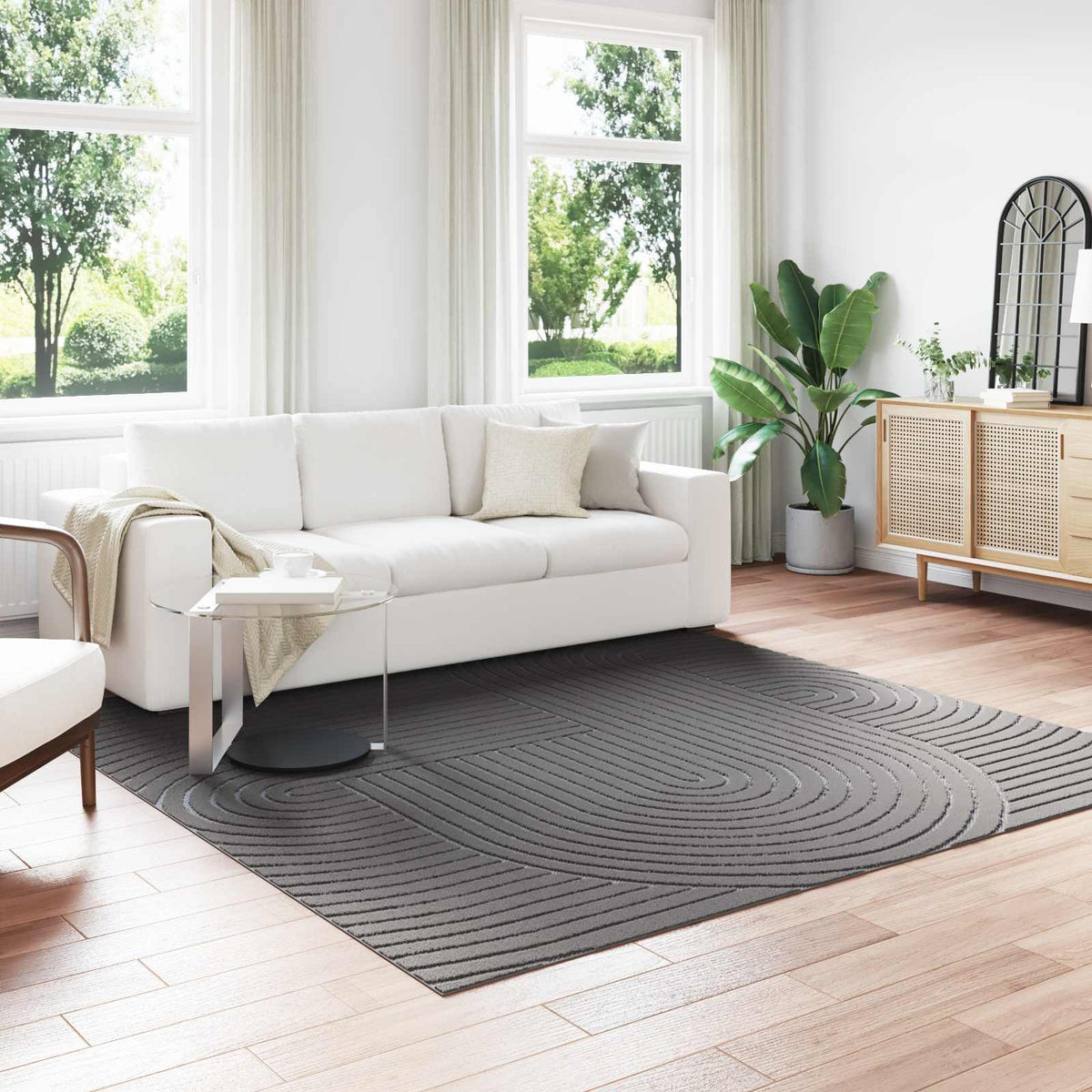 Vidaxx Teppiche quadratisch Huarte Anthrazit 240 x 240 cm Polyester