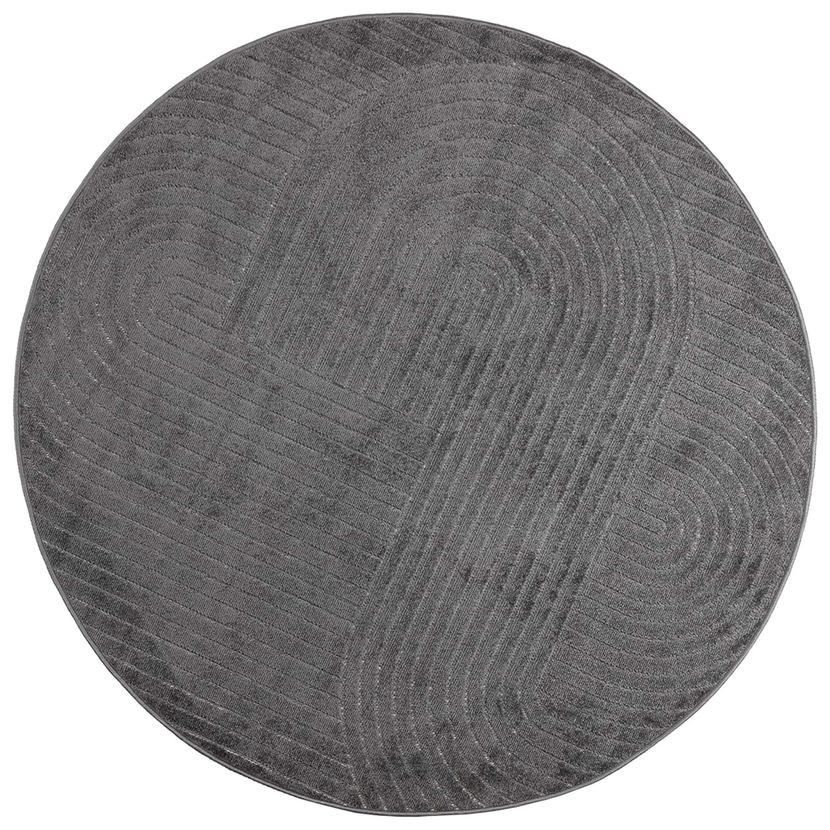 Vidaxl Teppiche rund Huarte Anthrazit ø 120 cm Polyester