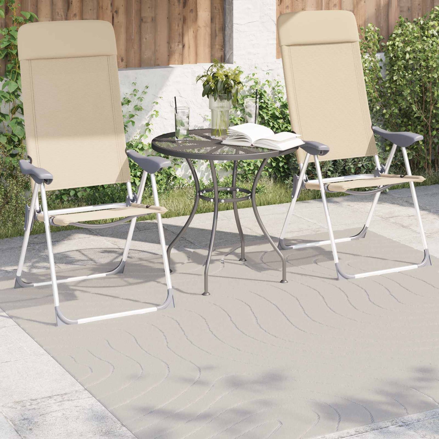 Vidaxx Teppiche quadratisch Huarte Creme 120 x 120 cm Polyester