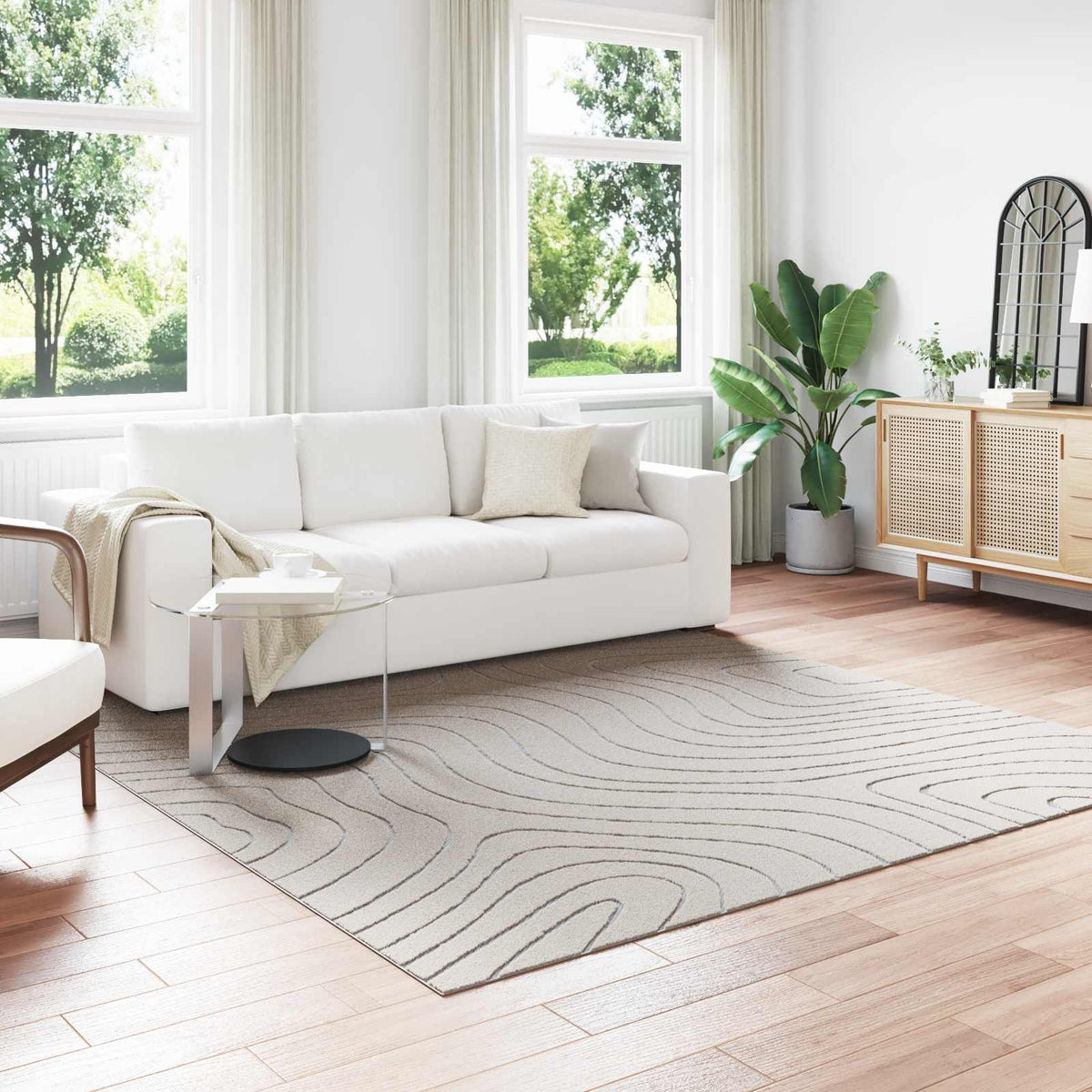 Vidaxx Teppiche quadratisch Huarte Creme 240 x 240 cm Polyester