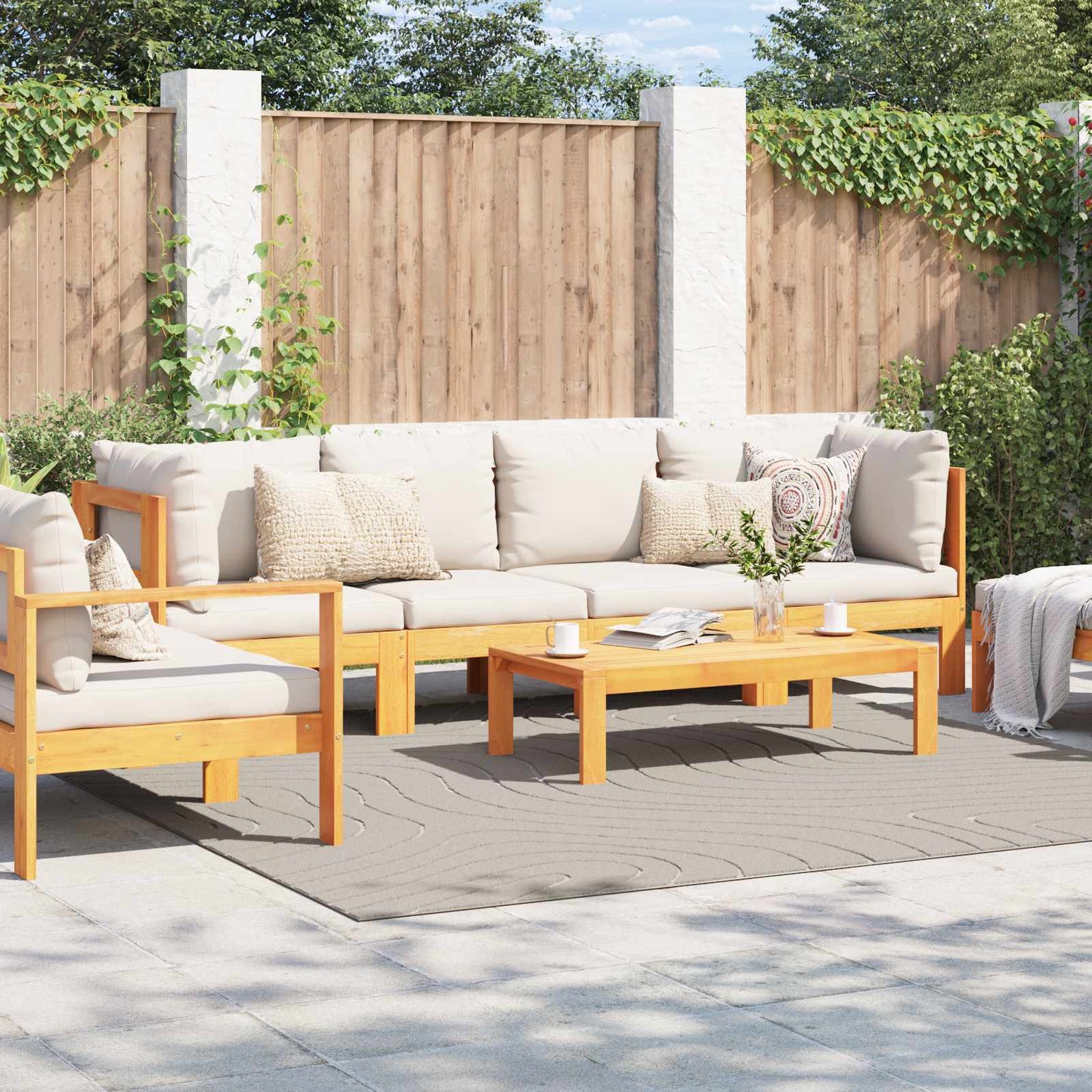 Vidaxx Teppiche quadratisch Huarte Creme 240 x 240 cm Polyester