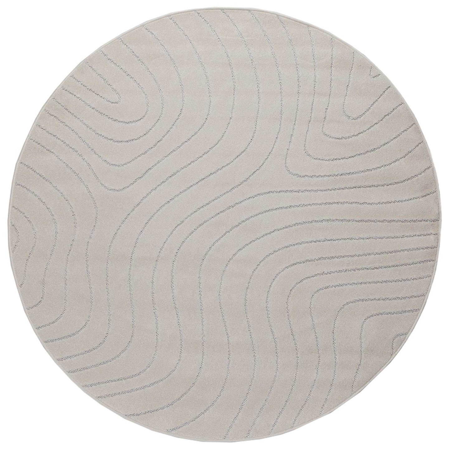 VidaXL Teppiche rund Huarte Creme ø 120 cm Polyester