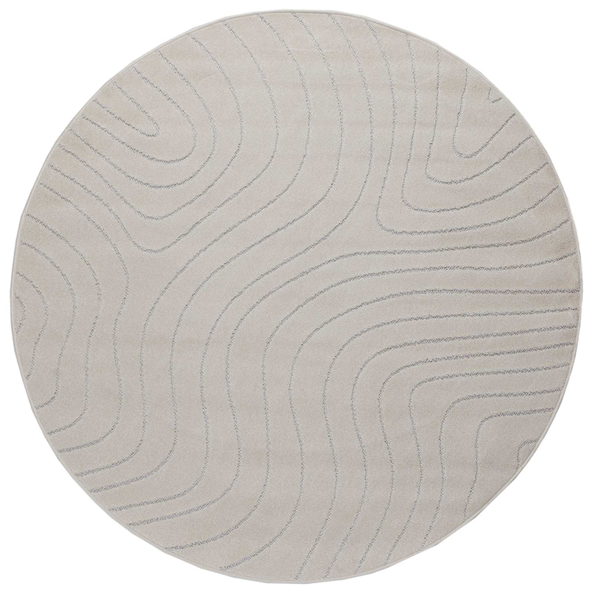 VidaXL Teppiche rund Huarte Creme ø 160 cm Polyester