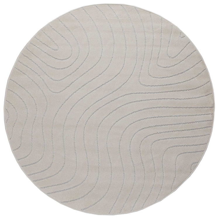 VidaXL Teppiche rund Huarte Creme ø 160 cm Polyester
