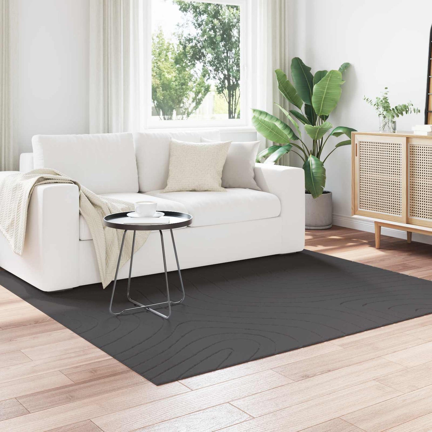 Vidaxx Teppiche quadratisch Huarte Anthrazit 120 x 120 cm Polyester