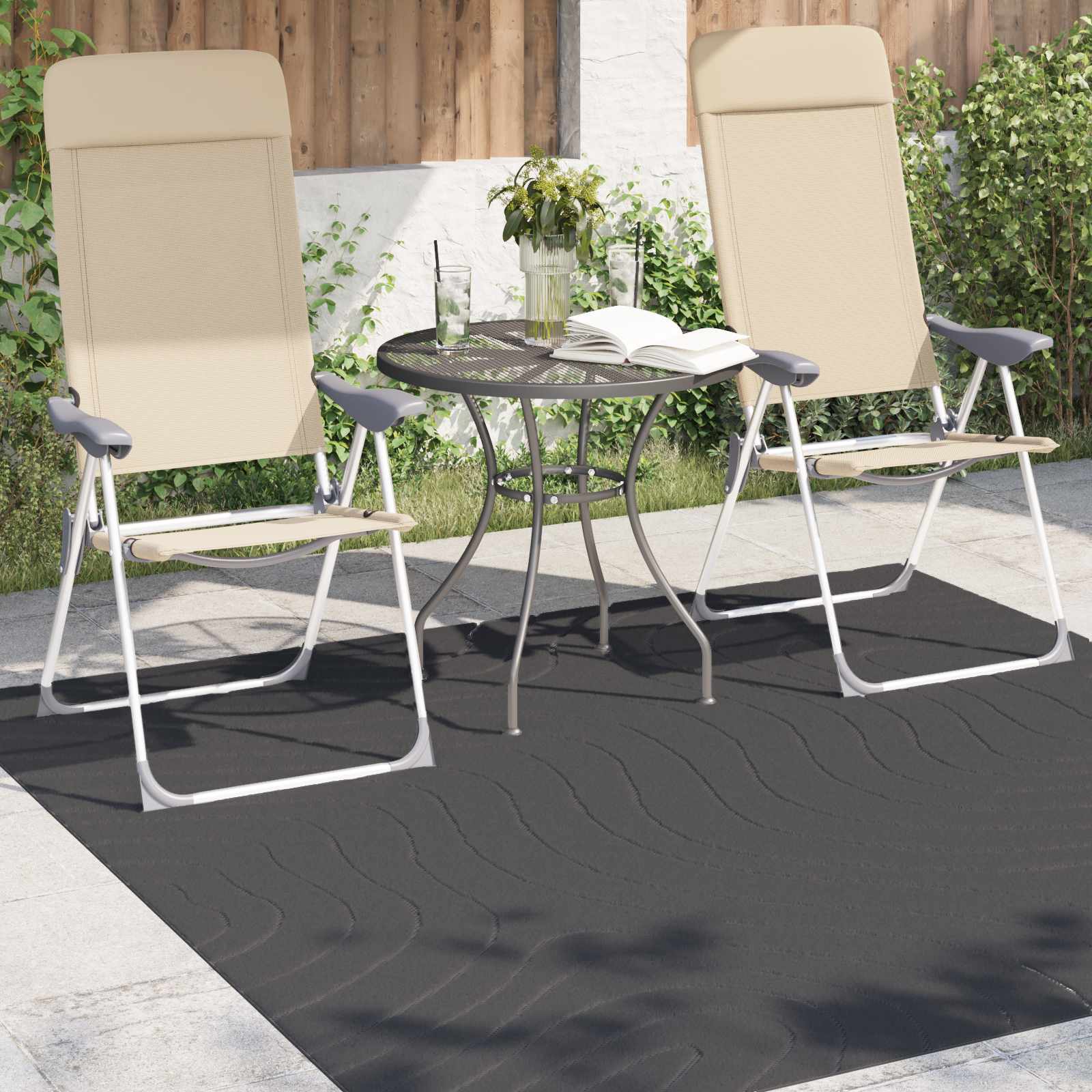 Vidaxx Teppiche quadratisch Huarte Anthrazit 120 x 120 cm Polyester