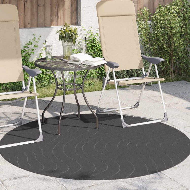 Vidaxl Teppiche rund Huarte Anthrazit ø 120 cm Polyester