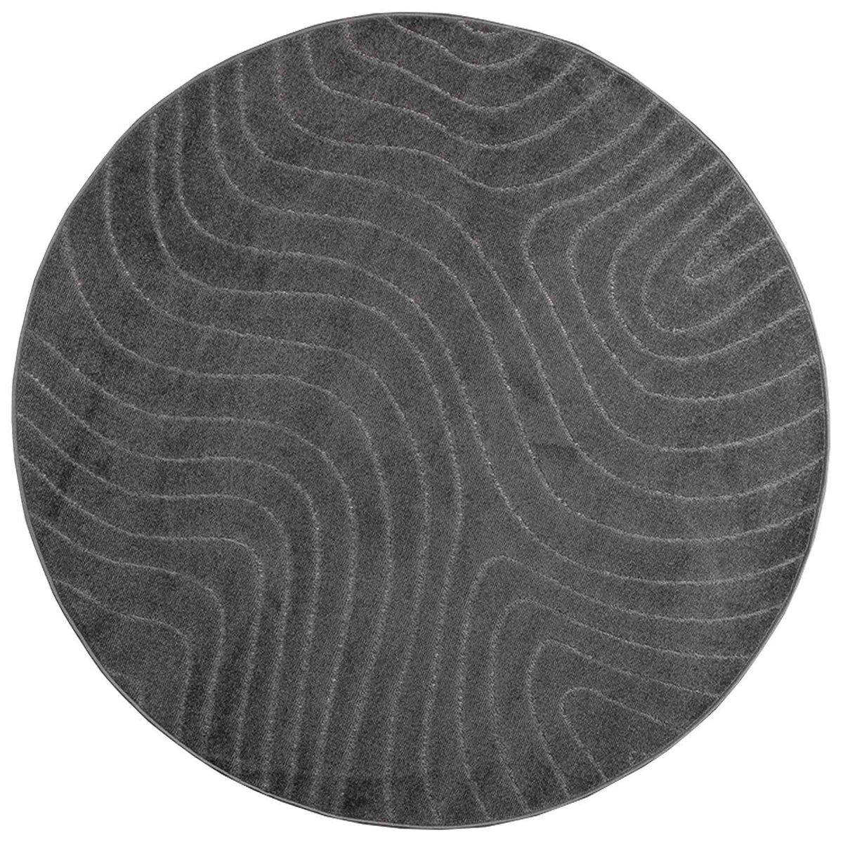Vidaxl Teppiche rund Huarte Anthrazit ø 120 cm Polyester