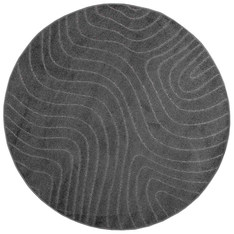 Vidaxl Teppiche rund Huarte Anthrazit ø 120 cm Polyester