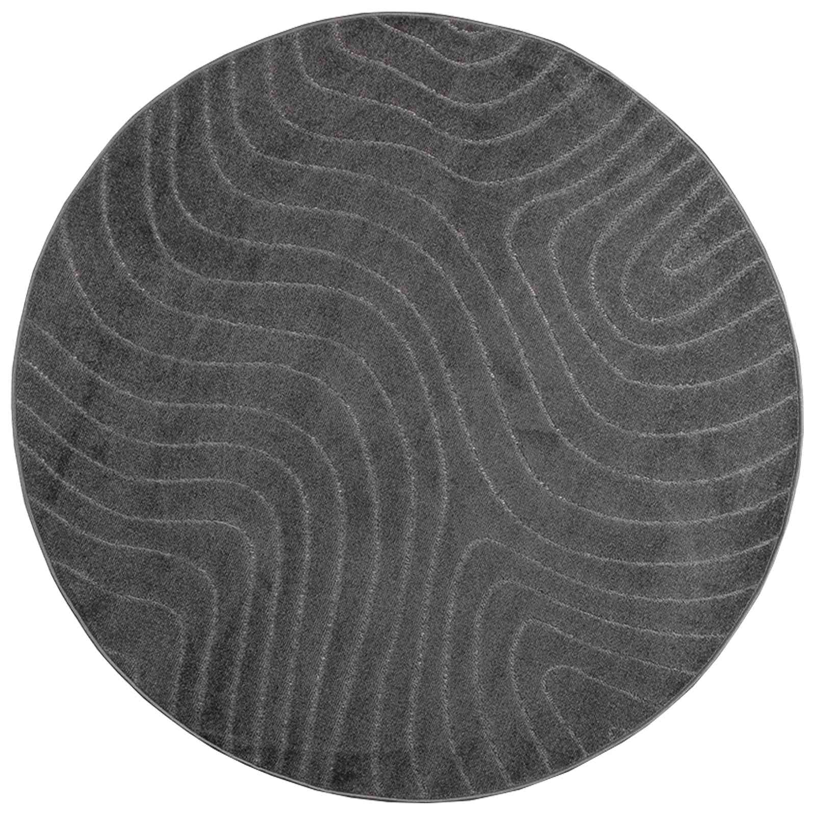 Vidaxl Teppiche rund Huarte Anthrazit ø 160 cm Polyester