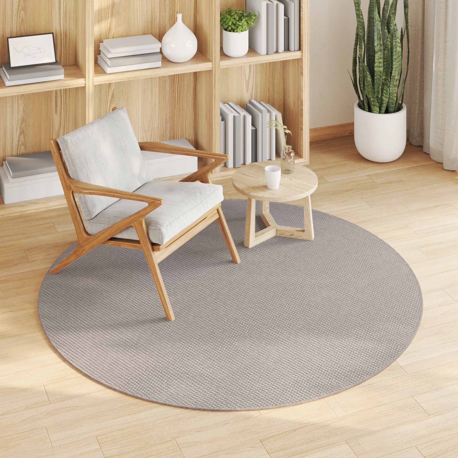 VidaXL Teppiche rund Huarte Creme und Taupe ø 120 cm Polyester