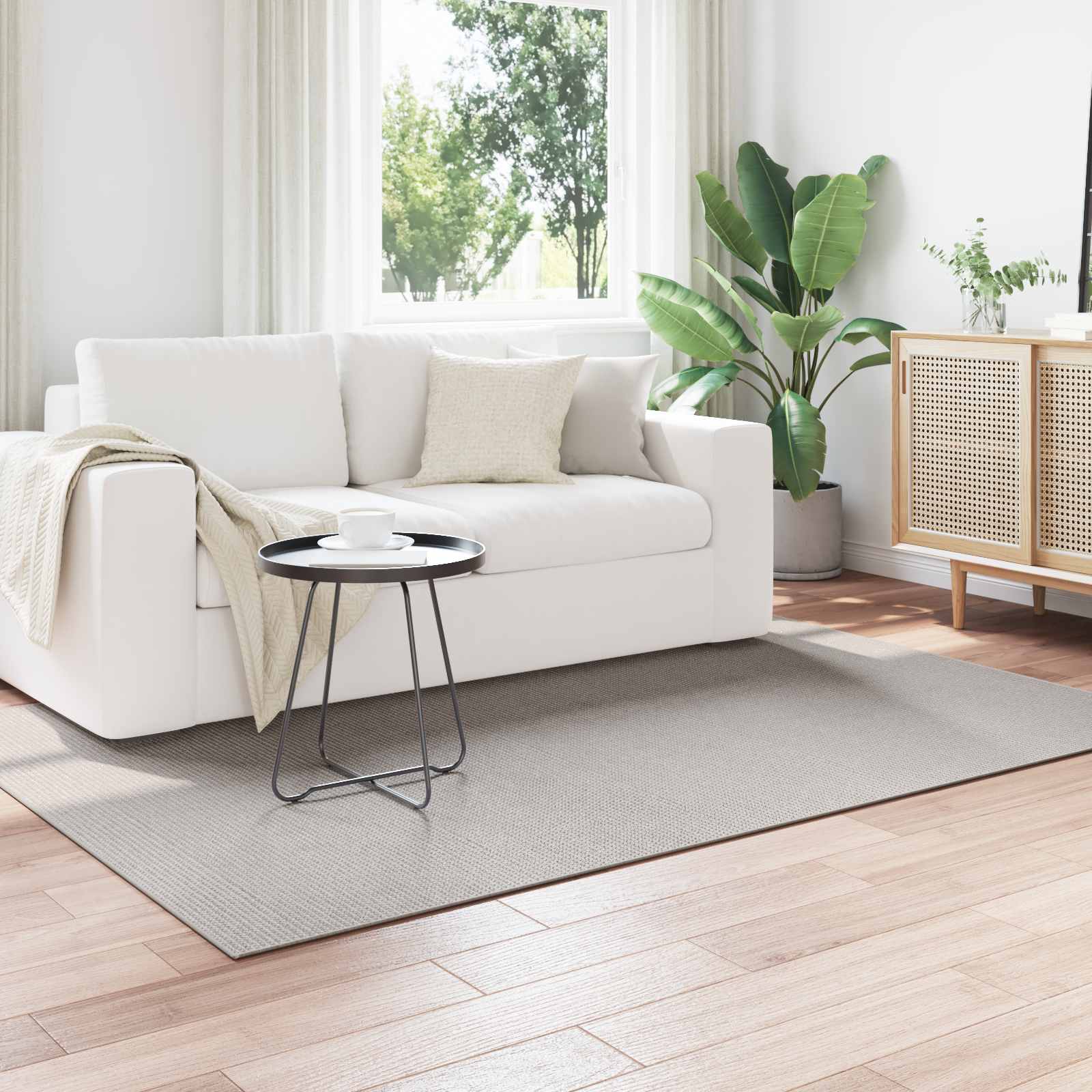 VidaXL Teppiche Huarte Creme und Grau 200 x 140 cm Polyester