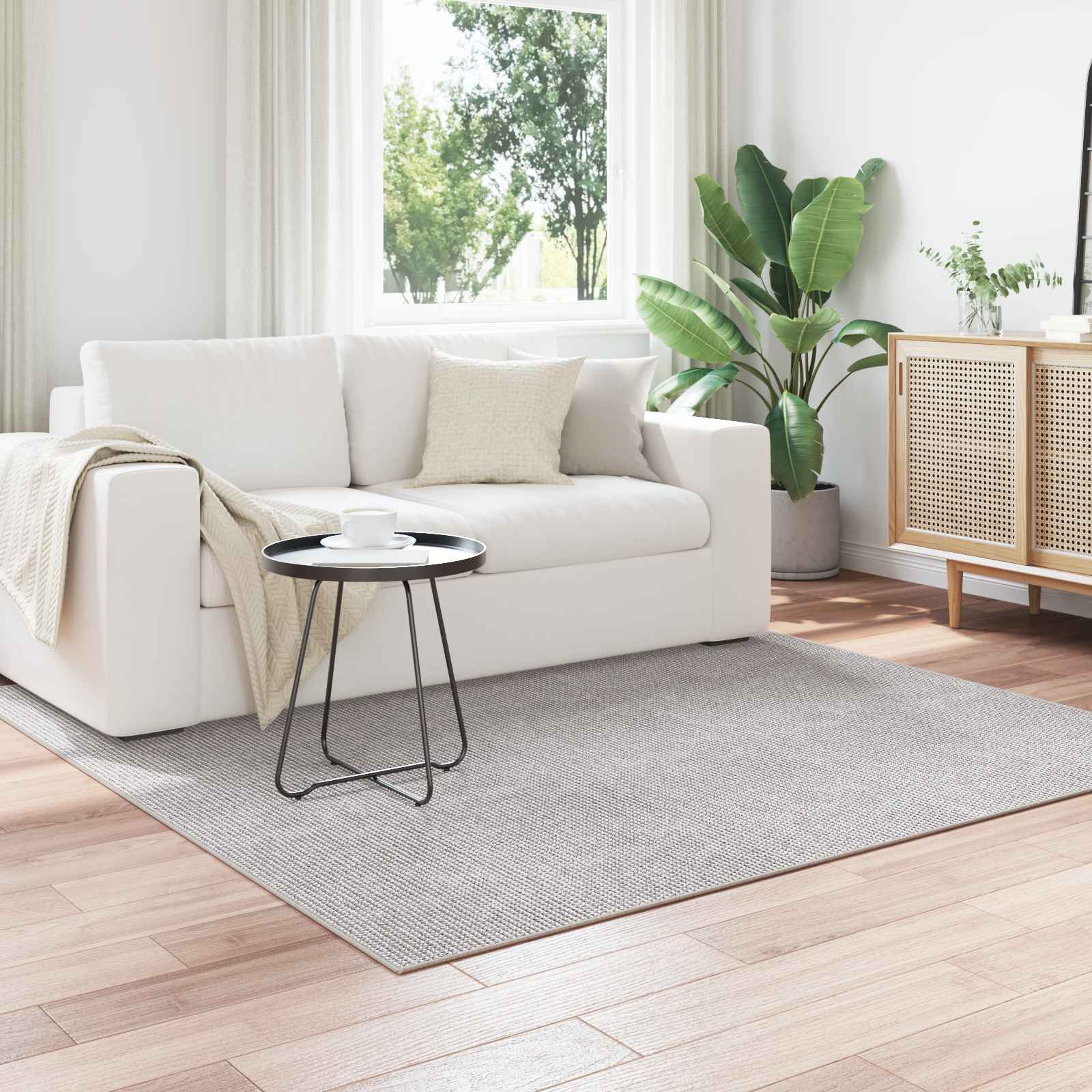 VidaXL Teppiche Huarte Creme und Grau 200 x 200 cm Polyester