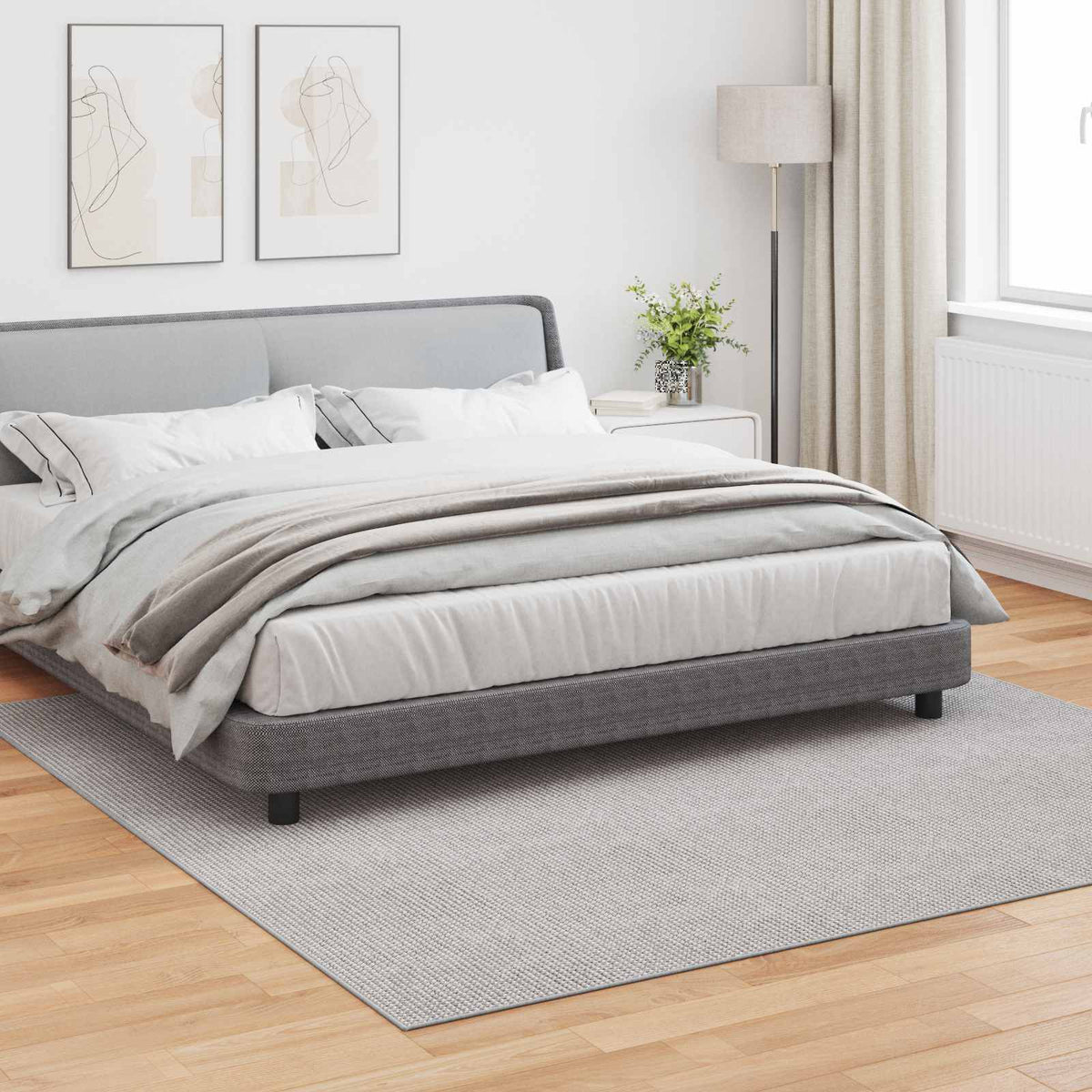 VidaXL Teppiche Huarte Creme und Grau 240 x 240 cm Polyester