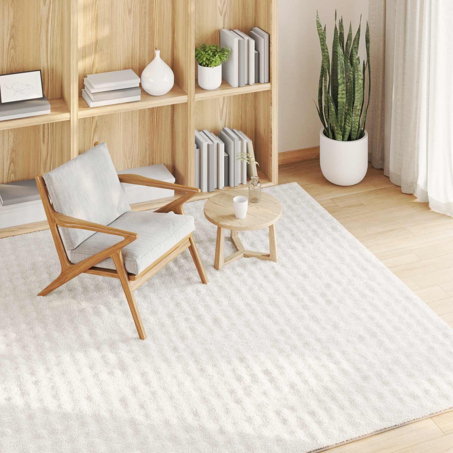 Vidaxx Teppiche quadratisch Huarte Creme 200 x 200 cm Polyester