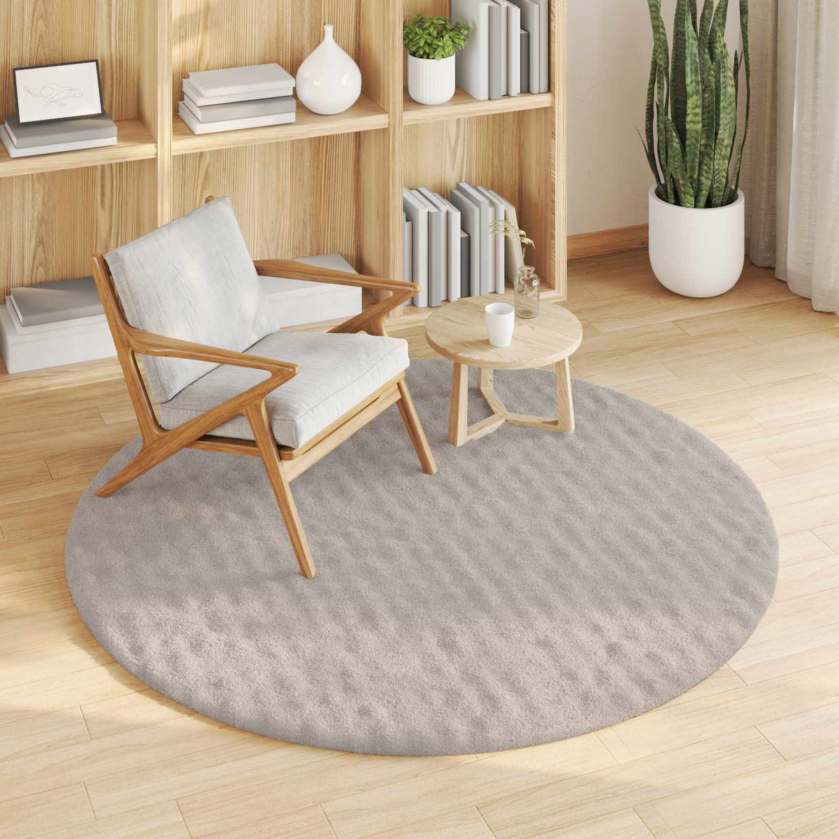 Vidaxx Teppiche rund Huarte Sand ø 200 cm Polyester