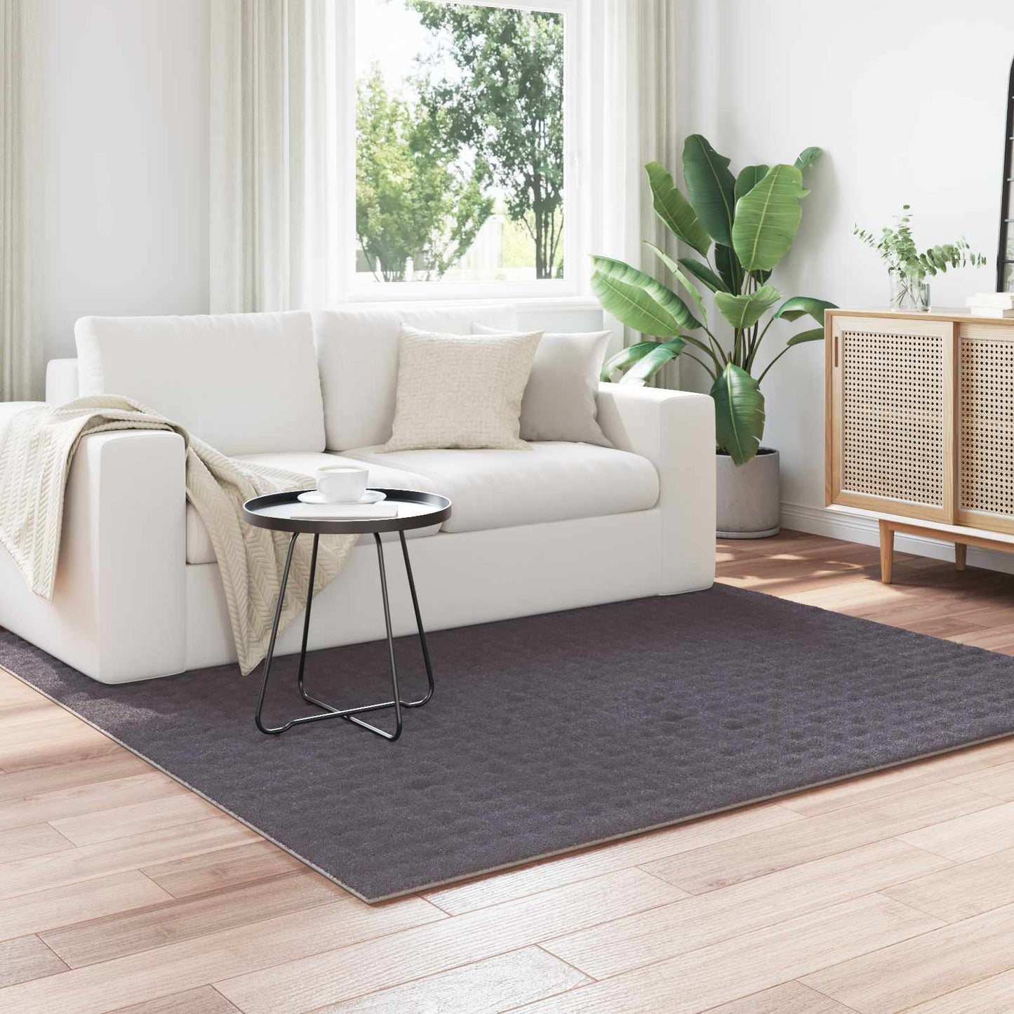 Vidaxx Teppiche quadratisch Huarte Anthrazit 120 x 120 cm Polyester