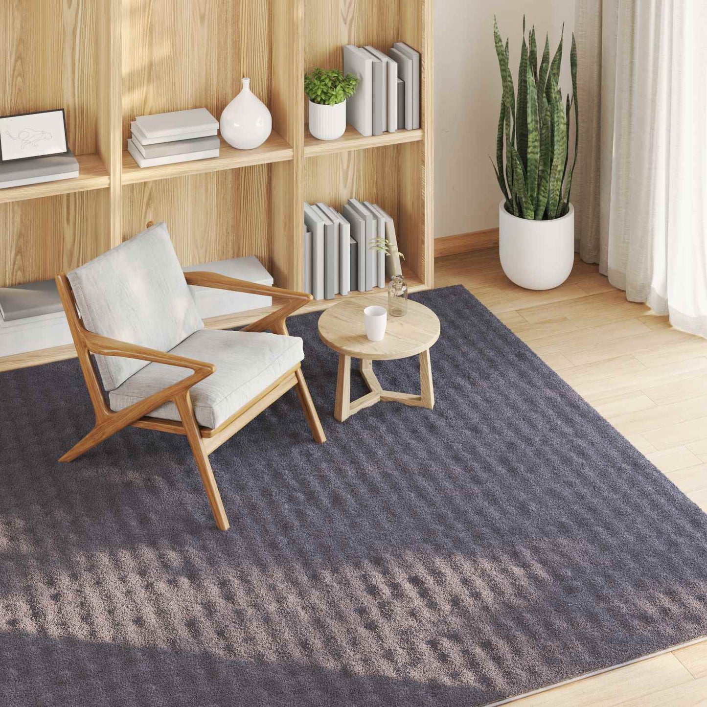 Vidaxx Teppiche quadratisch Huarte Anthrazit 120 x 120 cm Polyester
