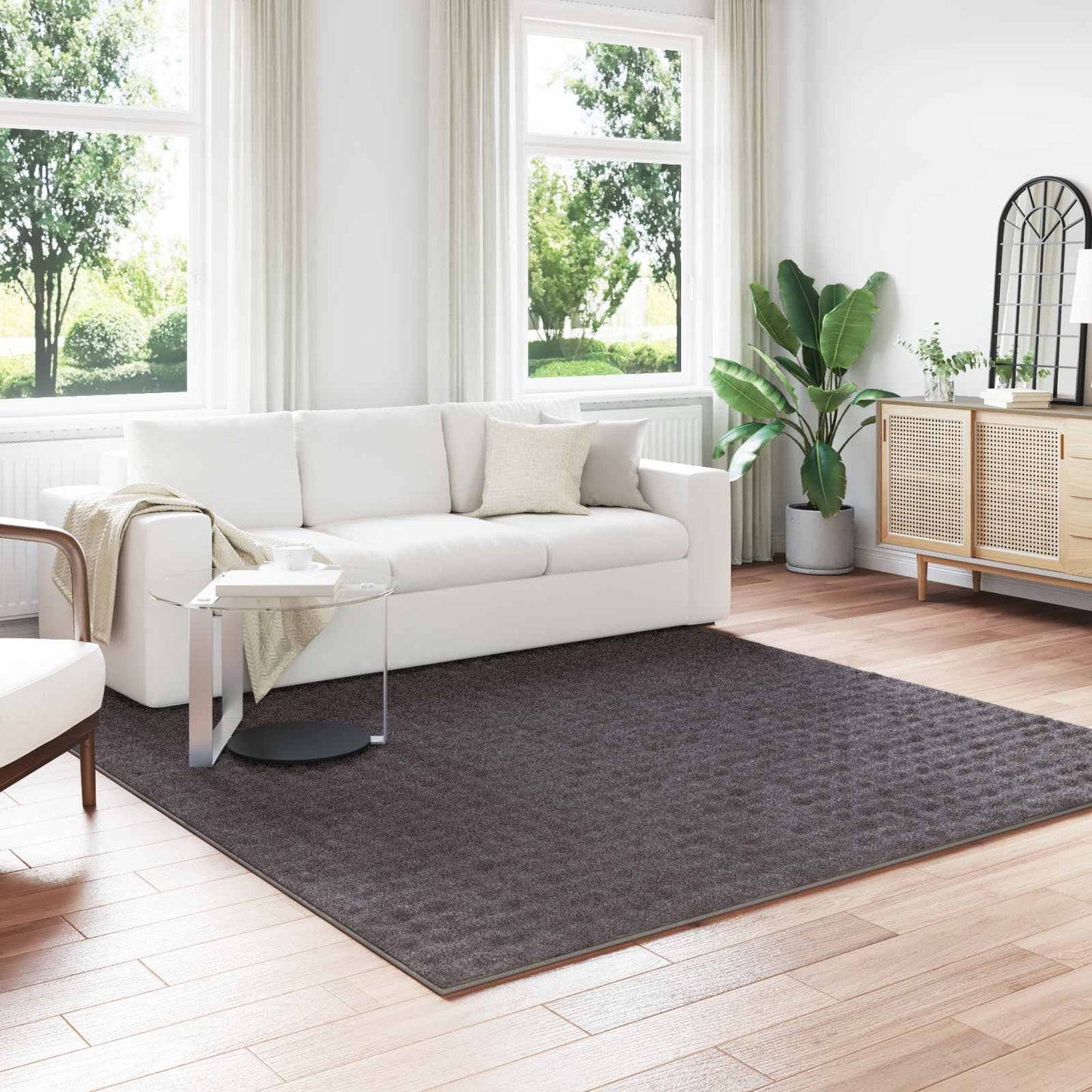Vidaxx Teppiche quadratisch Huarte Anthrazit 240 x 240 cm Polyester